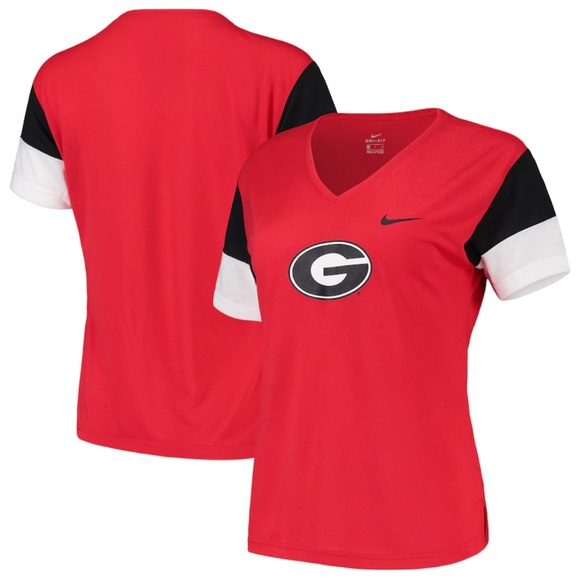 Nike Georgia UGA Performance V Neck Top - Picture 5 of 5